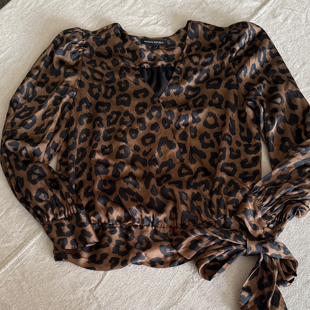 Banana Republic Brown Leopard Print Blouse